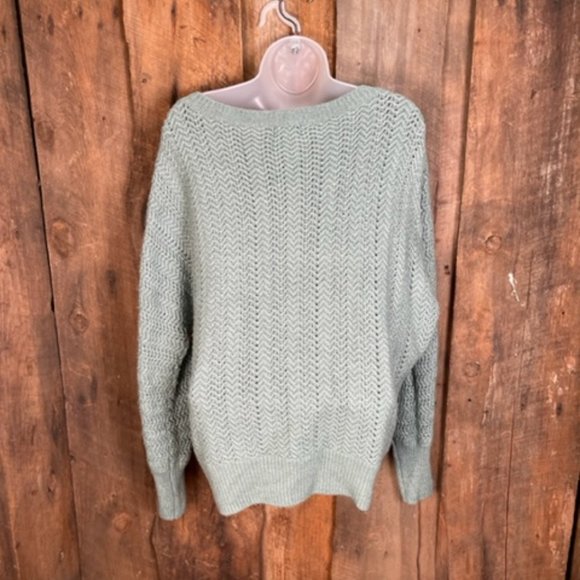 Nicole Miller Mint Green Knit Oversized Sweater - Size X-Small - Picture 8 of 12